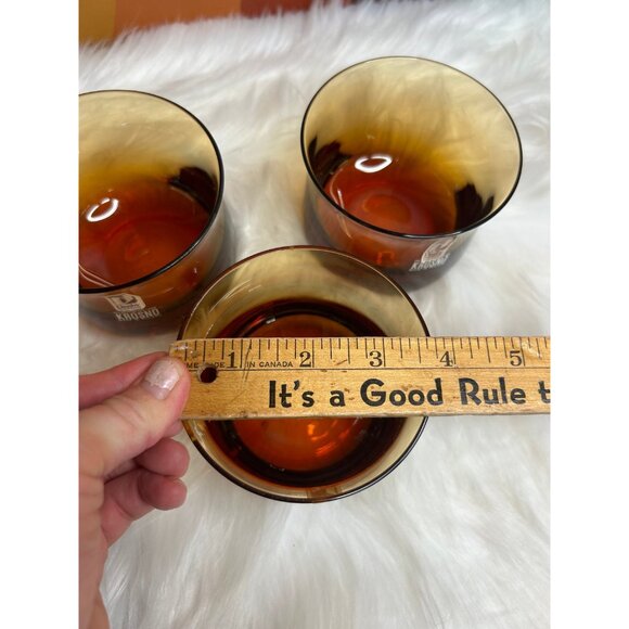 Vintage Amber krosno Denby hand blown whisky glasses made in Poland- set of 3 - Picture 3 of 7